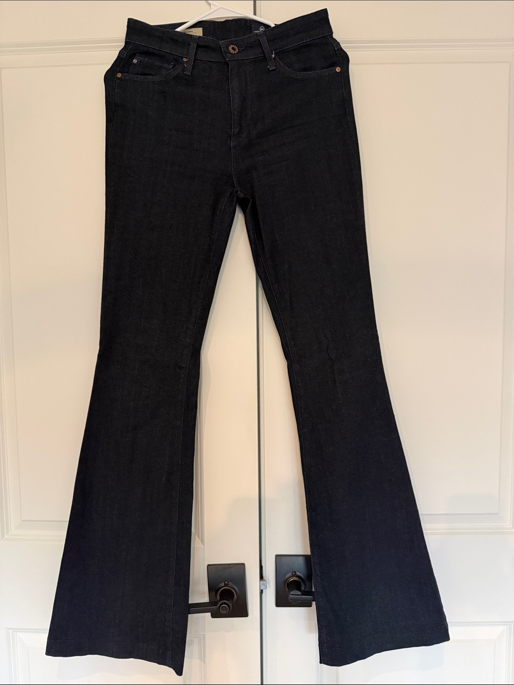 AG Women’s Dark Wash Flared Jeans - Classic High-Rise Style